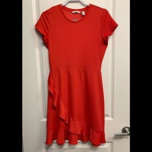 Isaac Mizrahi  instant Red Ruffle Dress Size XS
